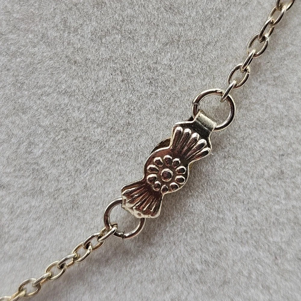 VINTAGE Child's Gold Tone Pink Rhinestone Heart Pendant Dainty Necklace